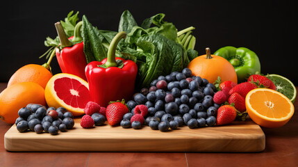 Fototapeta na wymiar Vibrant Wellness: Fruits and Vegetables for a Healthy Life