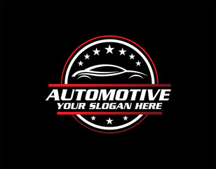 Sports car logo icon. Motor vehicle silhouette emblems. Auto garage dealership brand identity design elements. Vector illustrations.