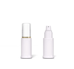 empty label packaging bottles with a sprayer for brand presentation 3d render on white