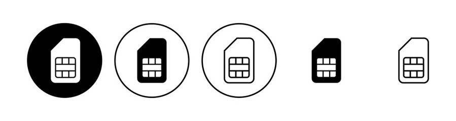 Sim card icon set. dual sim card icon vector