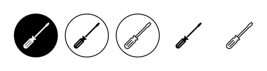 Screwdriver icon set. tools icon vector