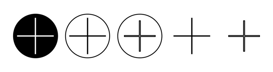 Fototapeta premium Plus Icon set. Add plus icon