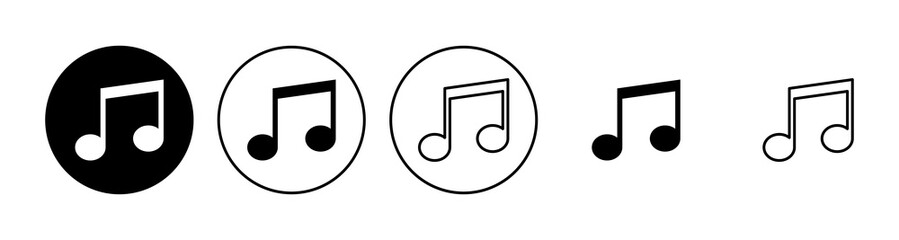 Music icon set. note music icon vector