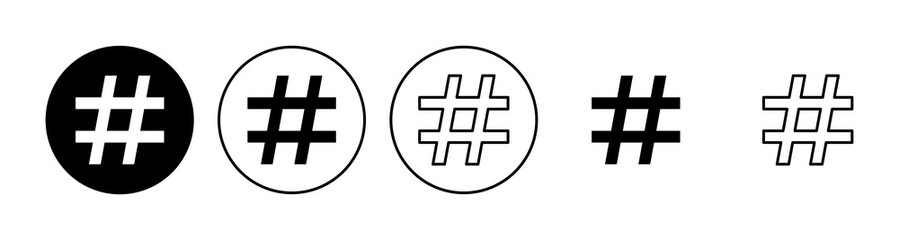 Hashtag icon set. hashtag symbol
