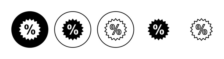Discount icon set. Discount tag icon.