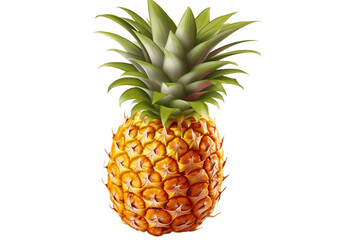 Isolated Pineapple on Transparent Background. Generative AI