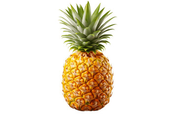 Isolated Pineapple on Transparent Background. Generative AI - obrazy, fototapety, plakaty