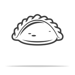 Empanada outline icon vector isolated