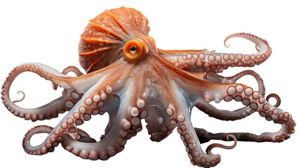 ctopus in transparent white background