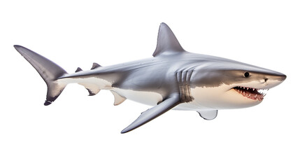 a shark in transparent white background