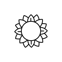 Sunflower Icon Symbol. Premium Quality Isolated Helianthus Element In Trendy Style.