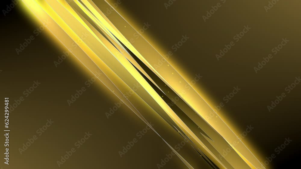 Poster abstract animation of glowing yellow curved shapes rotating around each other