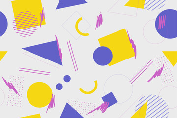 90s seamless pattern colourful memphis style retro background or retro 80s wallpaper vector_98