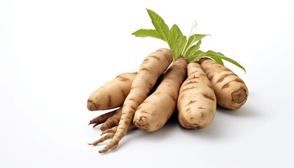 cassava on isolation on white background,generative ai