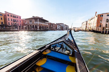 Gondola cruise on Grand Canal in Venice, Italy