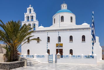 Church of Panagia Platsani in Oia in Santorini island, Greece.