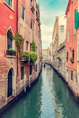 Fototapeta na wymiar Venice, Italy a scenic narrow canal