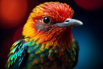 Close up little colorful bird.  