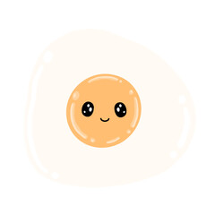 Cute Fried Egg Mascot Character Kawaii Cartoon illustration