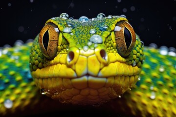 Fototapeta premium Macro close up of snake's head 
