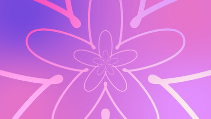 Abstract illustration of the multicolored infinite neon-colored glowing flower-shaped high resolution. Easy to use.