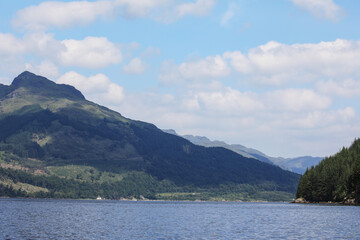 Fototapeta na wymiar Scenic view of the mountains surrounding Loch Goil in Scotland.