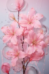 A sea of soft pink petals gently swaying in the breeze, evoking a sense of peace and beauty within the blooming garden