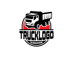 Trucking company ready made logo. Ready made logo template set vector isolated