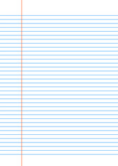 college medium ruled paper background for student. vector