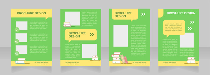 Secondary school enrollment blank brochure layout design. Vertical poster template set with empty copy space for text. Premade corporate reports collection. Editable flyer paper pages