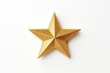 Fototapeta premium Golden glitter star isolated on white background.