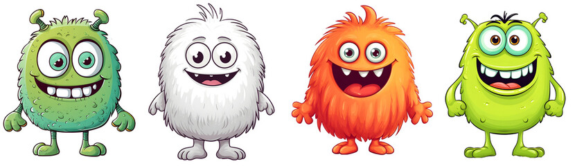 Cute simple cartoon Monster standing like a human Illustration .  Generative AI