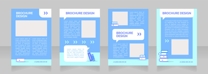 Upcoming school event announcement blank brochure layout design. Vertical poster template set with empty copy space for text. Premade corporate reports collection. Editable flyer paper pages