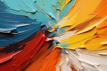 Obraz premium abstract colorful dried up strokes of paint. Generative AI