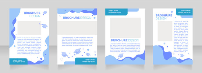 Donation to graduate school blank brochure layout design. Vertical poster template set with empty copy space for text. Premade corporate reports collection. Editable flyer paper pages