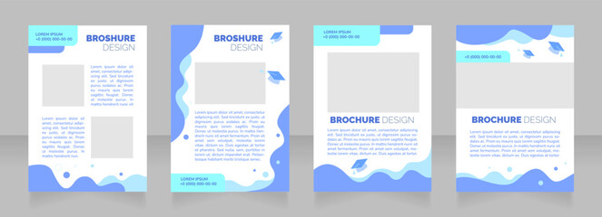 Researcher program blank brochure layout design. Postgraduate study. Vertical poster template set with empty copy space for text. Premade corporate reports collection. Editable flyer paper pages
