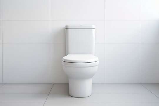 White minimalist toilet wall. Generate Ai