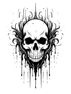 Human tattoo skull skeleton scary death wild harsh scary