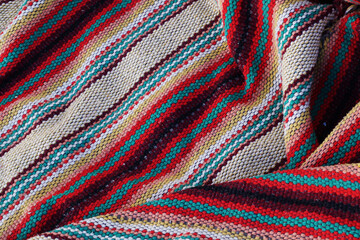 Abstract texture of a colorful blanket patchwork


