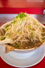 とても美味しい日本のもやしラーメン