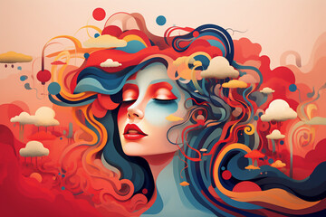 modern art abstract illustration. Generative AI