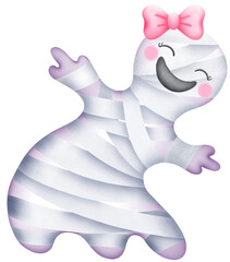 Cute Watercolor Halloween. Ghost This haunting watercolor ghost is sure to add a touch of eerie atmosphere to your next project.