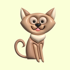 3D Cute Animal Asset with Light Background