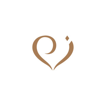Logo Letter PJ ej Vector Love Luxury Design, minimalist stock 