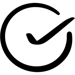 check mark icon. Black color check mark symbol.