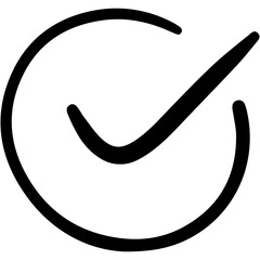 check mark icon. Black color check mark symbol.