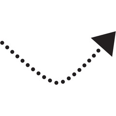 Arrow icon symbol. Black arrow dot style.