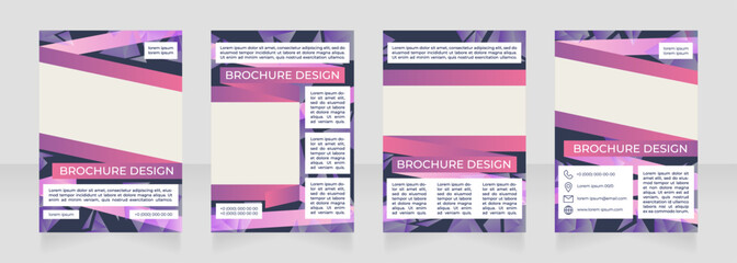 Improving urban infrastructure blank brochure design. Template set with copy space for text. Premade corporate reports collection. Editable 4 paper pages. Montserrat Medium, Regular fonts used