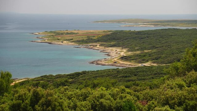 The Adriatic Sea in the distance off the south coast near &Scaron;i&scaron;an Croatia