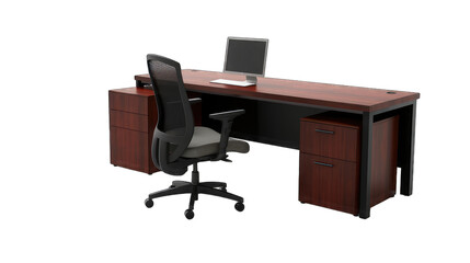 working desk isolated no background